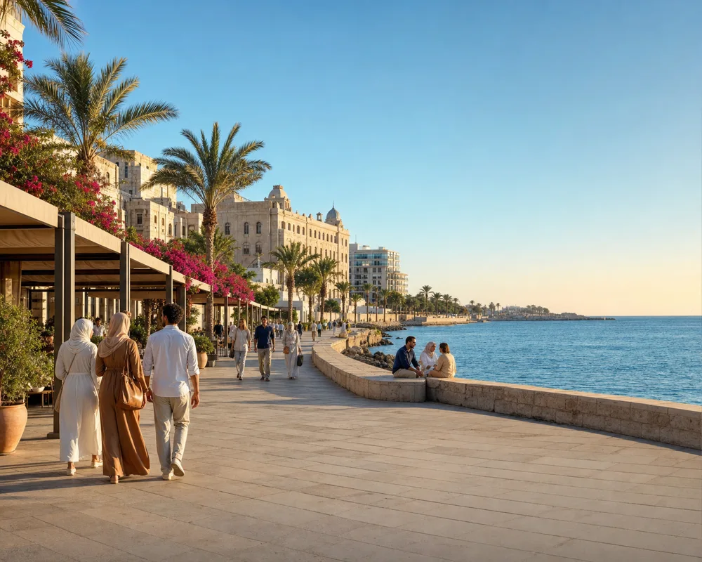 Generated concept of a proposed Benghazi waterfront visitor experience