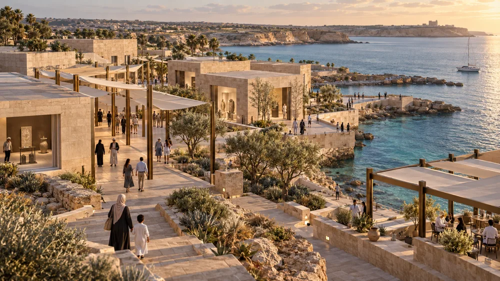 Generated concept of a proposed Tobruk waterfront visitor district